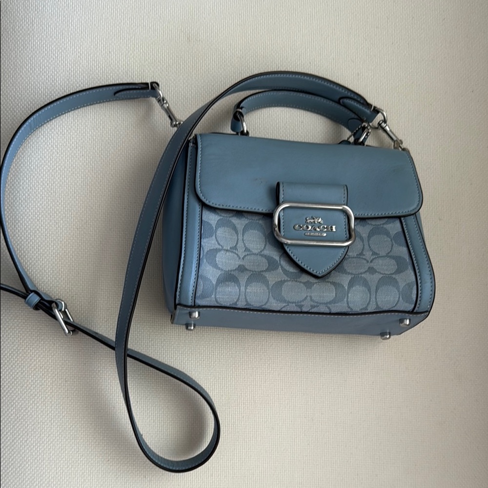 Coach Blue Satchel with Signature Design